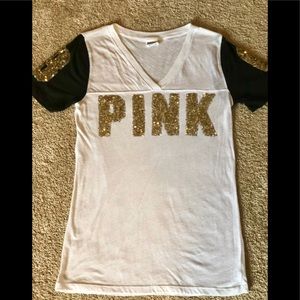 💕Victoria Secret PINK Short sleeve sequin T-shirt